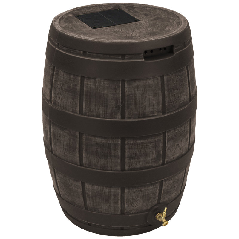 50 gallons Baril de pluie en plastique, Chêne
