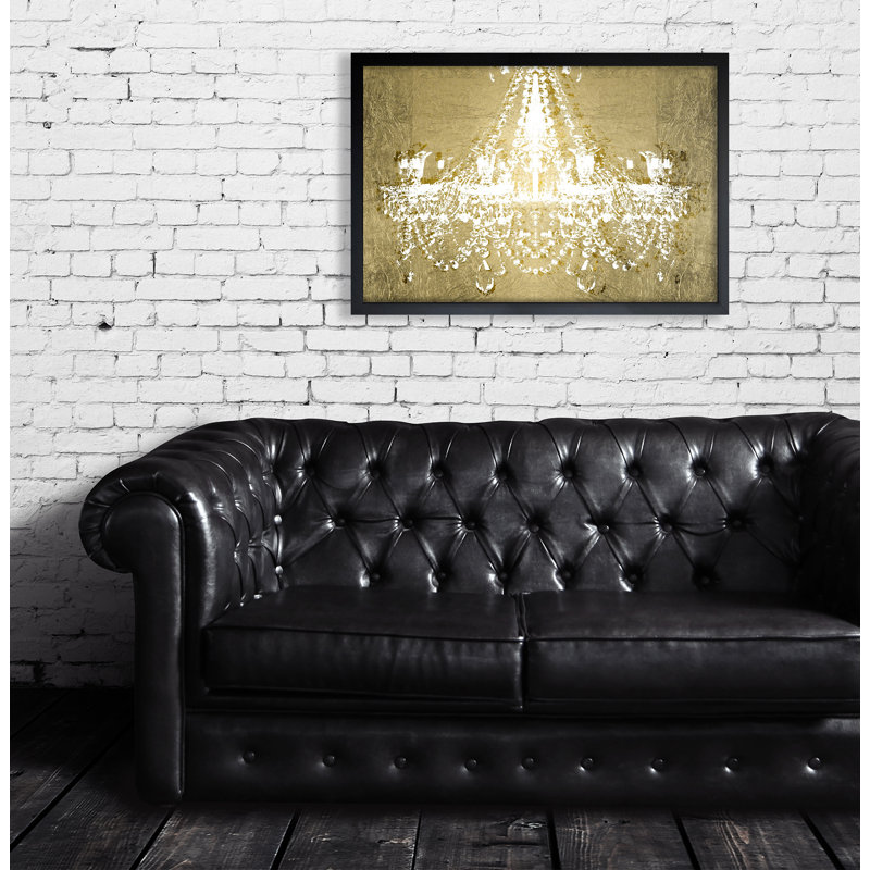 Dramatic Entrance Gold - peinture sur toile, Toile avec cadre noir, H 46,5 po x l 31,5 po