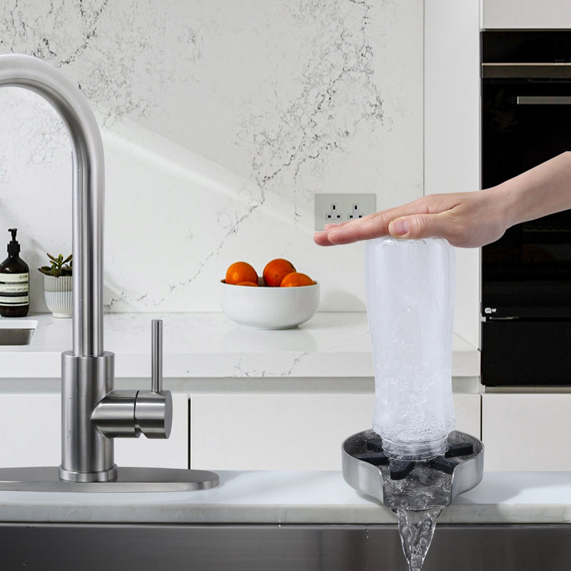 Glass Rinser For Kitchen Sink, ARCORA Matte Black Cup Washer For Sink, Stainless Steel Glass Cleaner Sink Attachment Sink Glass Rinser Bottle Washer For Bar