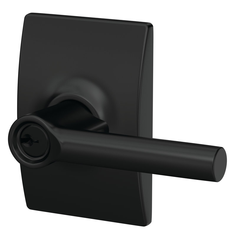 Broadway Keyed (Entry) Door Lever, Matte Black, Keyed Alike