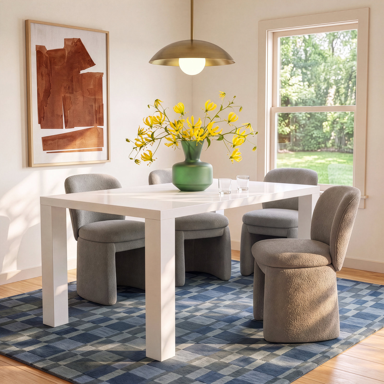 Carson Dining Table, White, 30" H x 63" L x 35.5" W