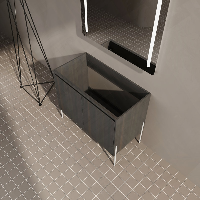 Armoire de rangement pour meuble-lavabo autoportant avec portes à fermeture douce et facile à assembler