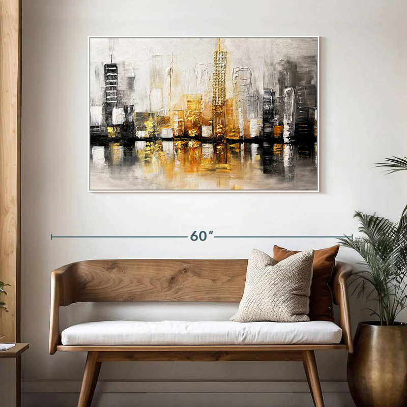 City View I, 46 po x 31 po, Cadre flottant blanc