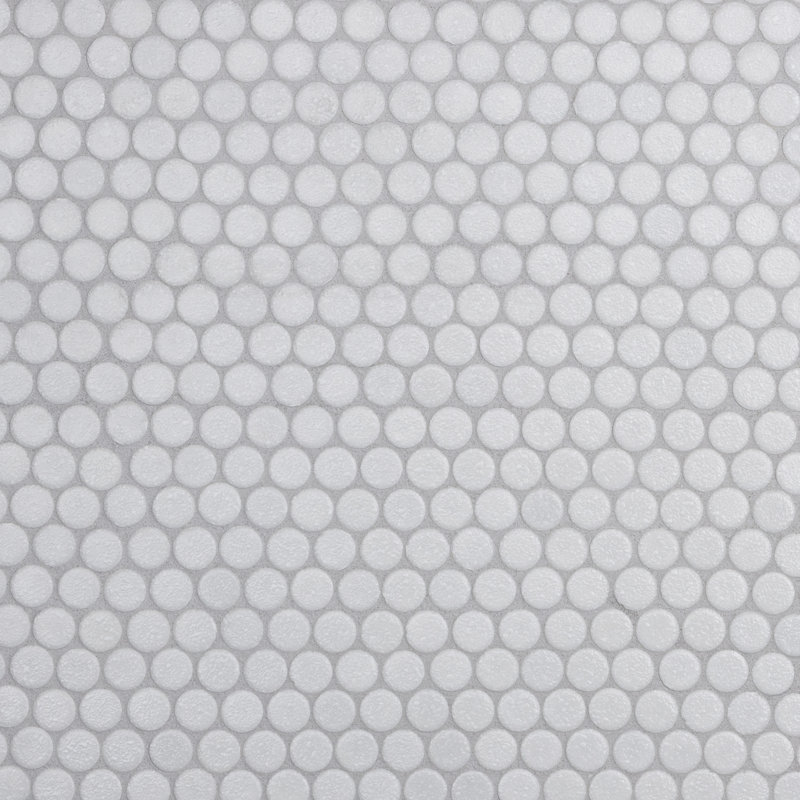 Hudson Penny Round .80" x .80" Porcelain Penny Round Mosaic Wall & Floor Tile, White