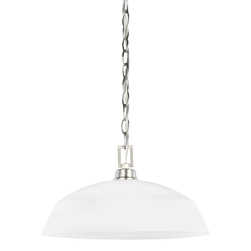 Luminaire suspendu pour dôme simple 1 lumières Joan, Nickel brossé, Oui