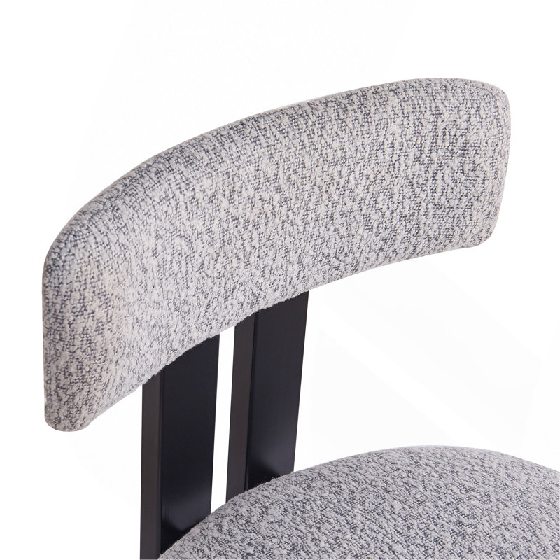 Tabourets ronds élégants de 26,5 po avec dossier bas - siège rembourré confortable et structure en métal noir pour la cuisine et la salle à manger