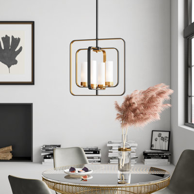 Lustre rectangulaire unique à 4 lumières Iniguez