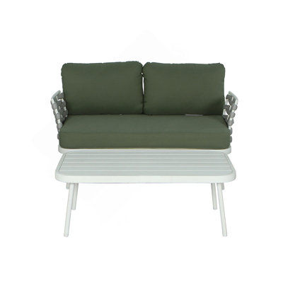 Mariano Steel Loveseat And Table