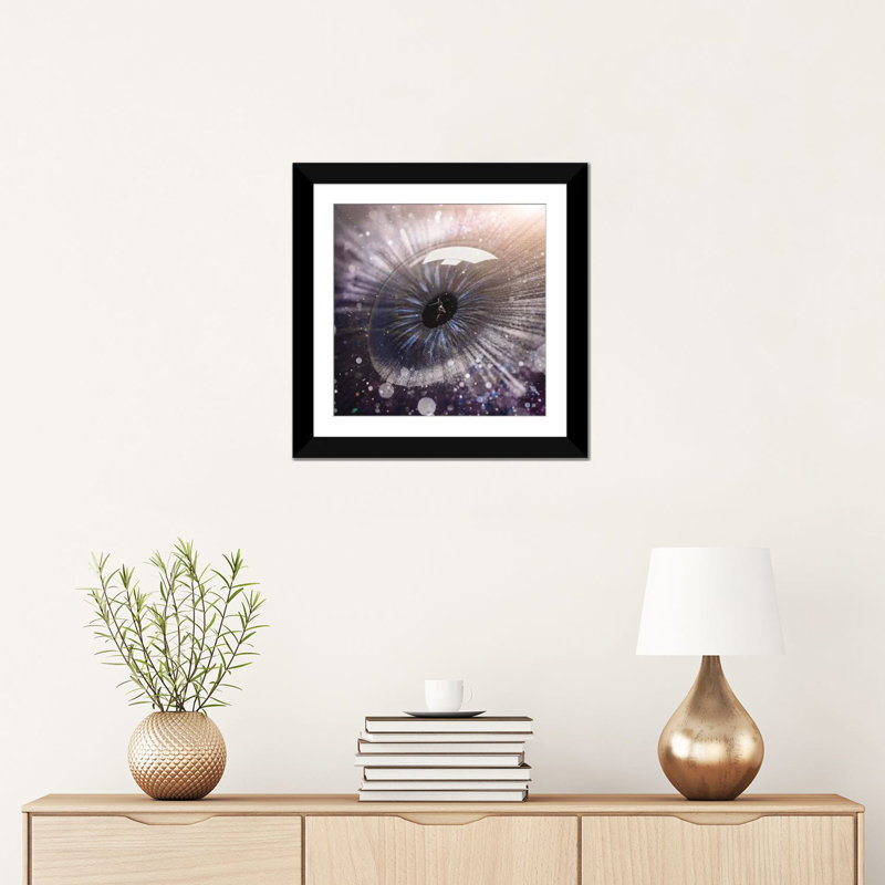 « oublié voir », reproduction d’impression sur toile, H 16 po x l 16 po x P 1 po, Papier d'art encadré noir, Blanc