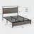 Queen Bed Frame With Led , 2 , Under - Storage Area, Metal Frame, Antique Grey, Artistic And Load Bearing Size, Headboard Storage, Construction, Simple-416327765