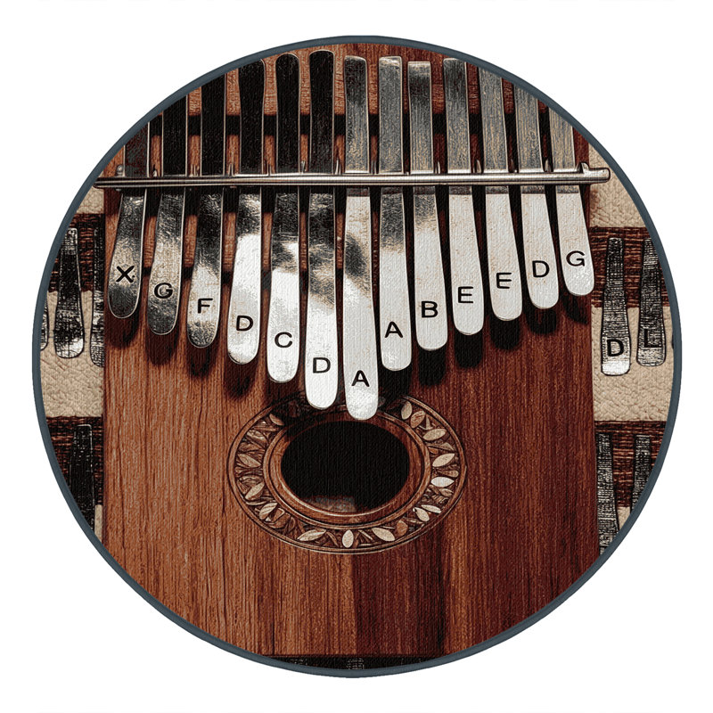  Tapis lavable Kalimba Music, Rond 8 pi