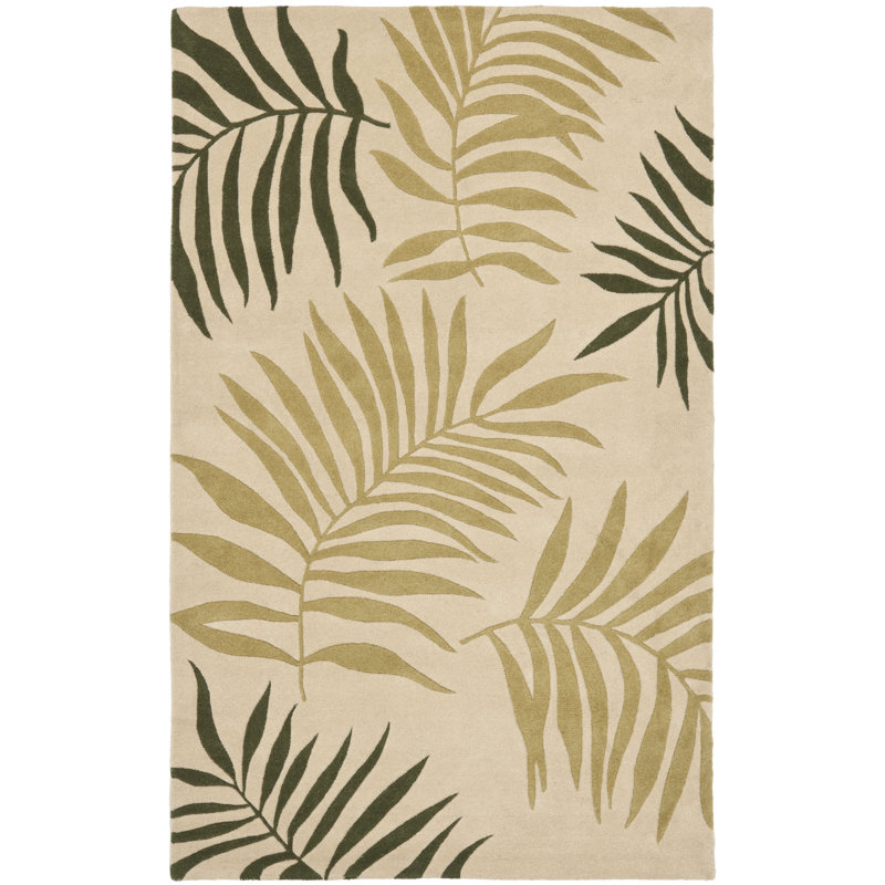 Luckey Hand Tufted Wool And Viscose Floral Rug, Rectangle 2' x 3'