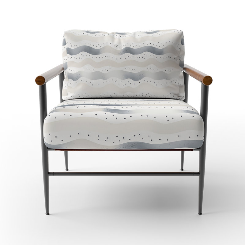 Chaise rembourrée Modern, Accoudoirs ronds