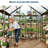 6x4 FT Walk-in Polycarbonate Greenhouse, Aluminum Frame, Sliding Door, Roof Vent, Outdoor Garden Shed-125296670-125296677