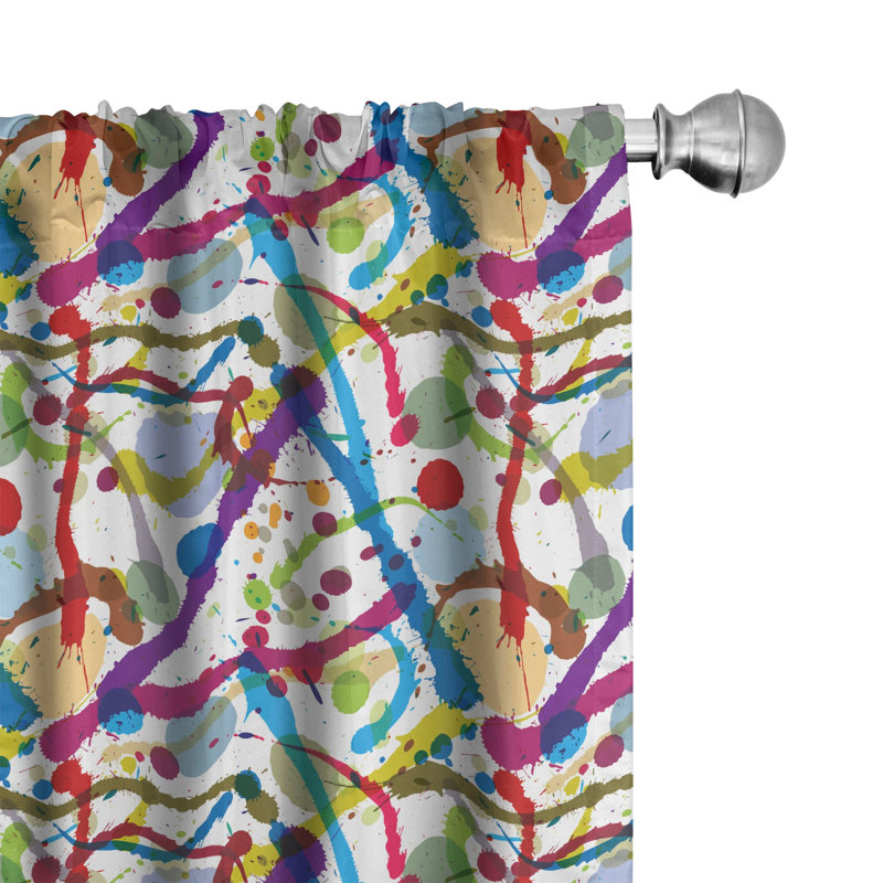 Geometric Semi-Sheer Rod Pocket Curtain Panels, 28" W x 84" L
