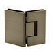 2D61021BBC234C48BC068EEA502C53ED Venice Series 180 Degree Glass-To-Glass Hinge, Brass Material, 3-15/16" Overall Hinge Height, 3/8" to 1/2" Glass Thickness, Polished Nickel Finish