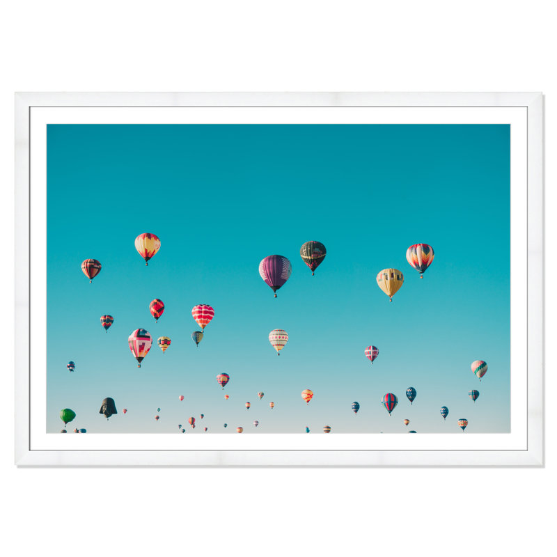 Estampe « Sky Symphony » d'Ian Dooley, Blanc, H 39 po x l 55 po x P 1,25 po, Encadrement cubique blanc