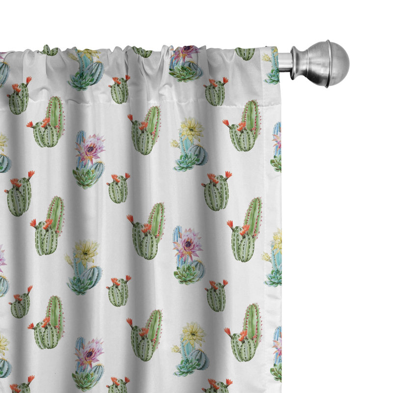 Cactus Semi-Sheer Rod Pocket Sliding Panel, 28" x 95"