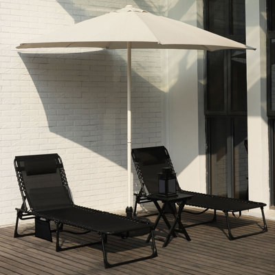 Halesowen Outdoor Metal Chaise Lounge - Set of 2 by Archie & Oscar