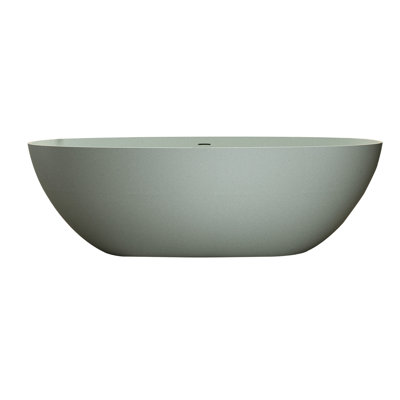 59'' Freestanding Bathtub, Turquoise Color, Solid Surface And Stone Resin, Non - Permeable, Slow Heat Loss, Smooth Delicate, Spacious For Relaxing Bath, Ergonomic Design Soaking Bathtub In ,