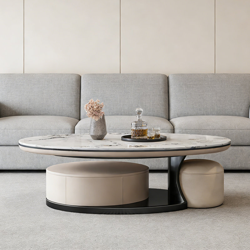 Benedetti, Gris foncé, H 16,5 po x L 51,2 po x l 27,6 po, Blanc/Noir
