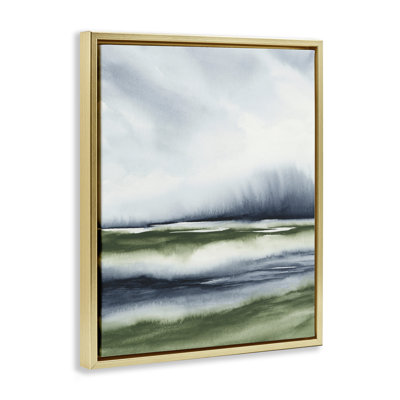 Sage Shadows Landscape Floating Frame, design by 1x