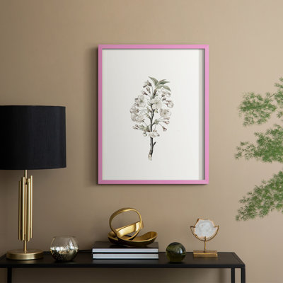 Reproduction florale vintage encadrée CL XXXVI - bois massif