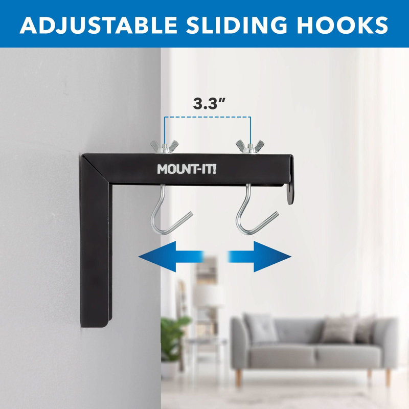 6" Universal Projector Screen Mount - Wall Or Ceiling Installation, Black