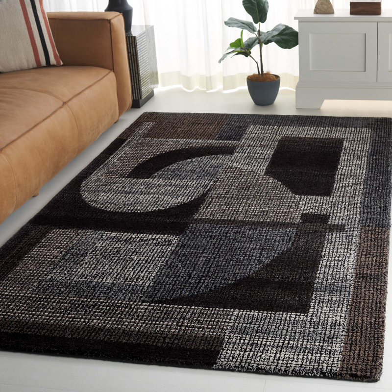 Tapis noir / gris Fifth Avenue 403, Rectangle de 5 pi x 8 pi