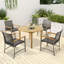 Ensemble de chaises d'extérieur en rotin avec accoudoirs en bois d'acacia et lattes de piscine Latitude Run®