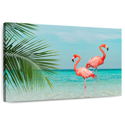 Brampt Flamingos And Coconut Leaves