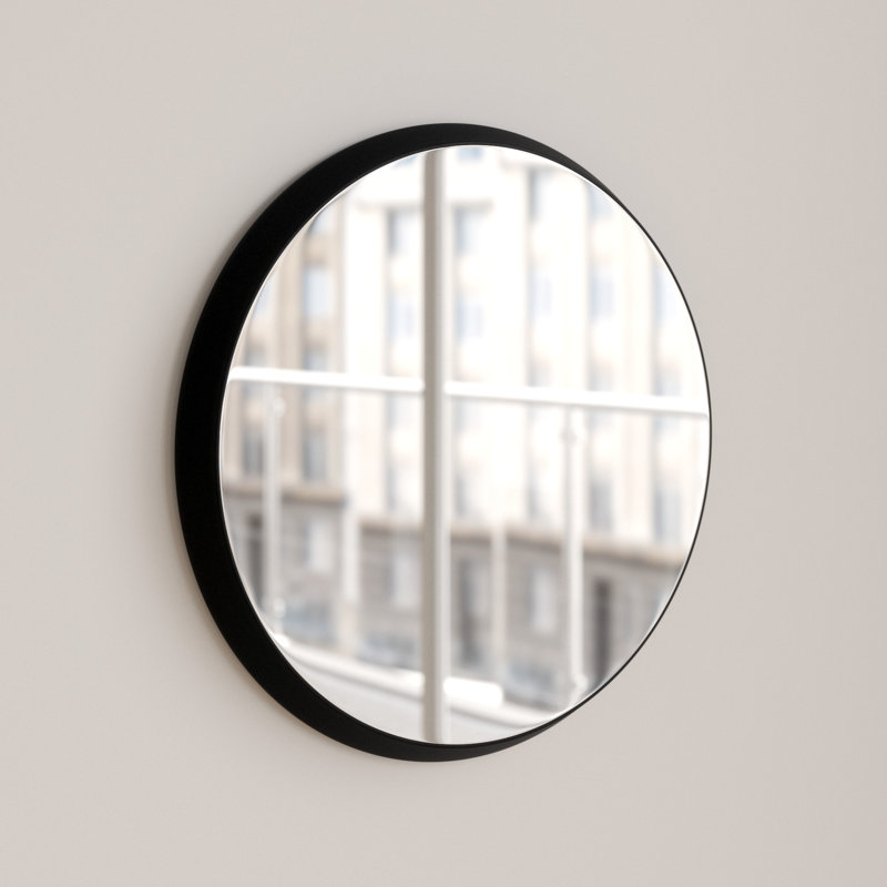 Angelica Solid Wood Flat Wall Mirror, 54cm H x 54cm W