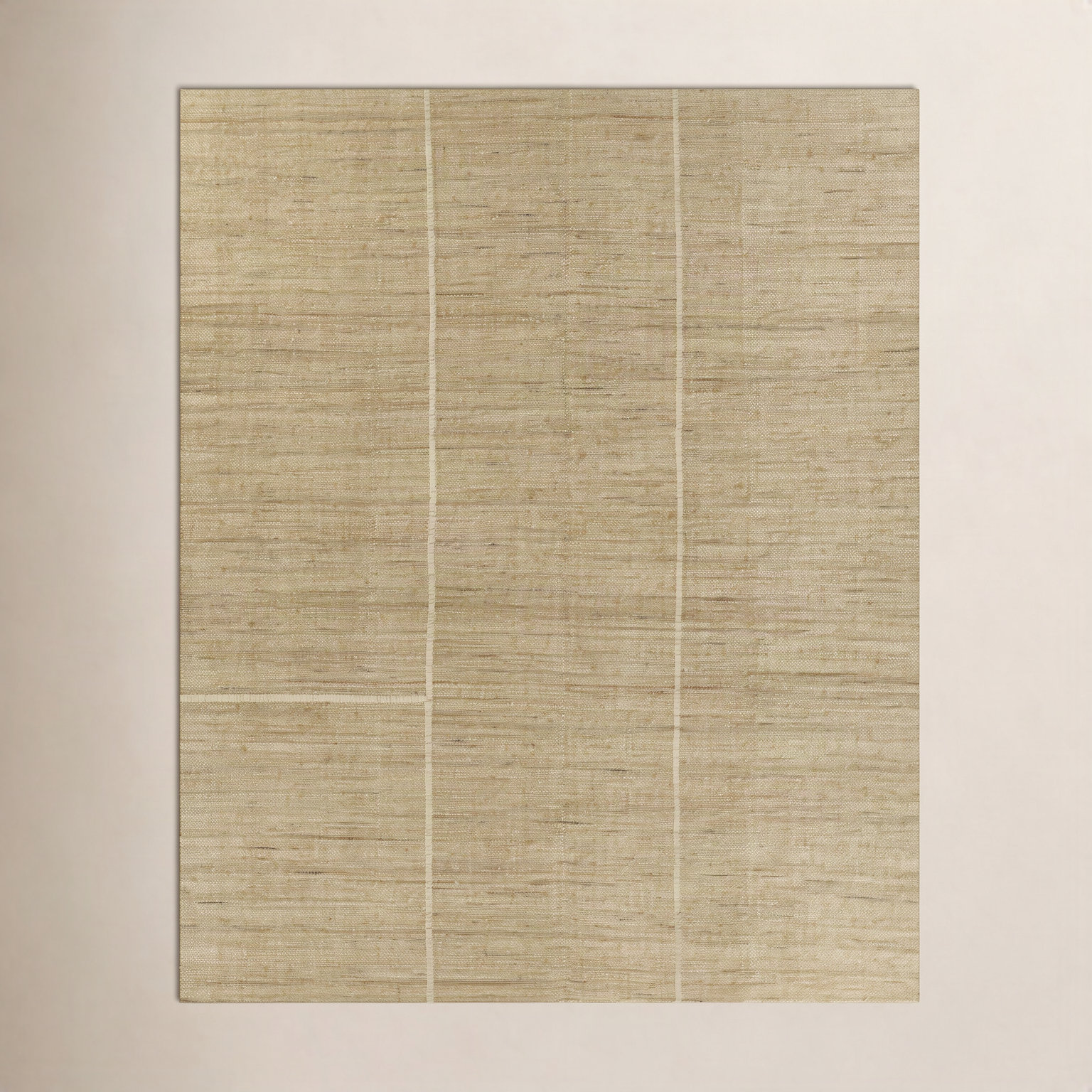 Natural Hand-Woven Striped Jute Rug, Rectangle 10' x 14'