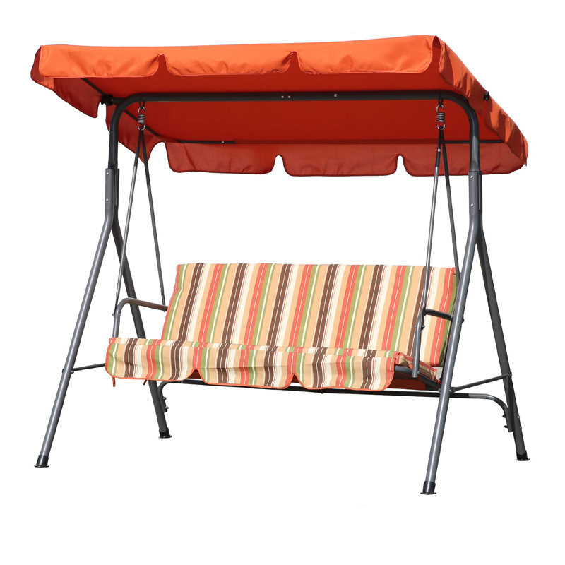 Robesonia 3 Person Porch Swing with Canopy, Orange, 151cm H x 169cm W x 110cm D