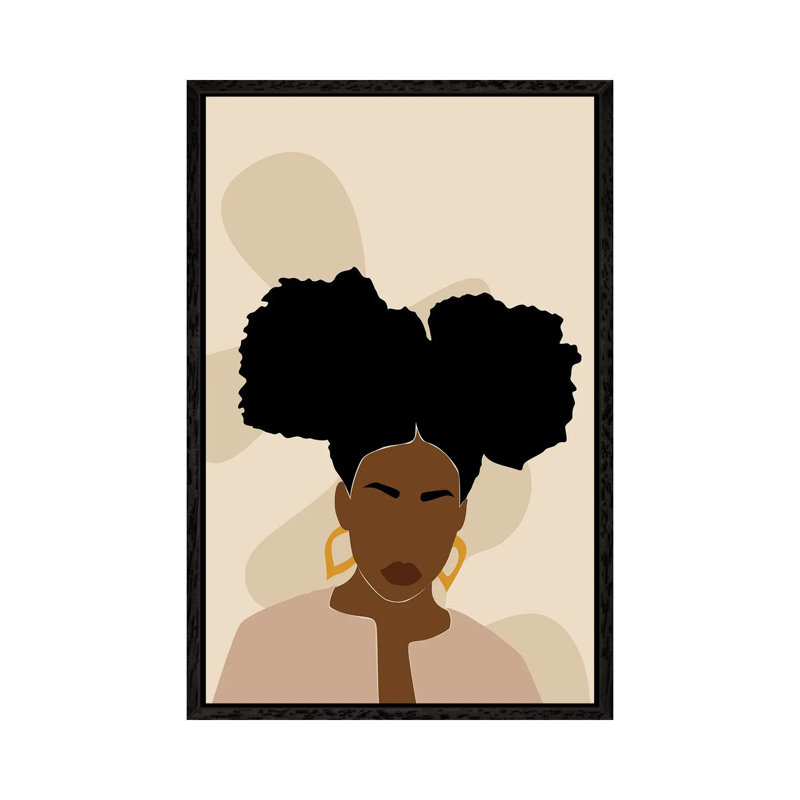 Afro Girl Abstract Art by Tysee Ciage - Gallery-Wrapped Canvas Giclée on Canvas, 66.04 cm H x 45.72 cm W, Black Floated Frame