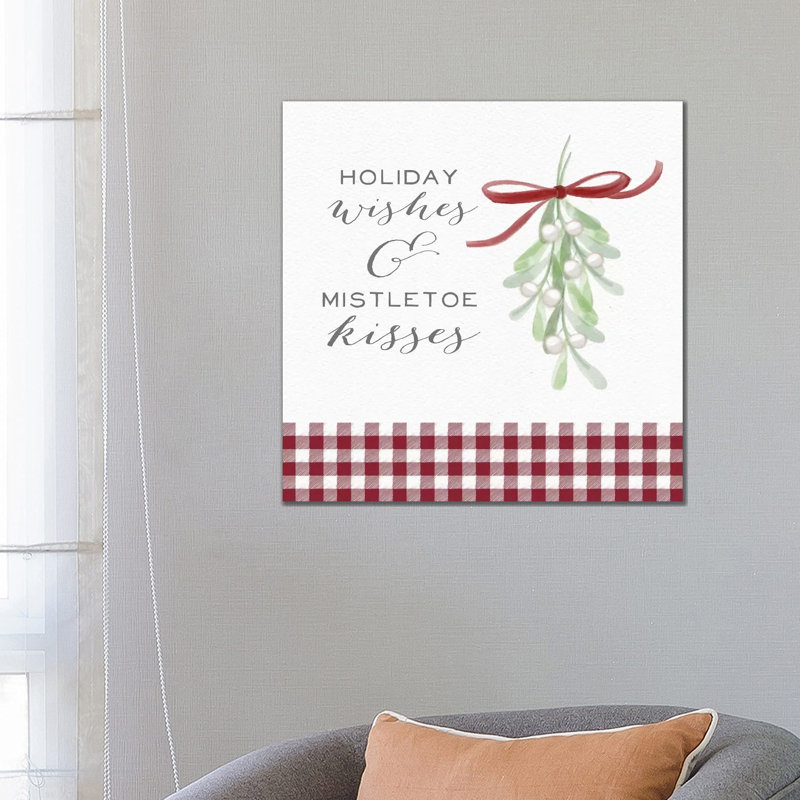 Cozy Christmas Gingham II 1 Piece Wrapped Canvas Wall Art, 66.04 cm H x 66.04 cm W x 3.175 cm D