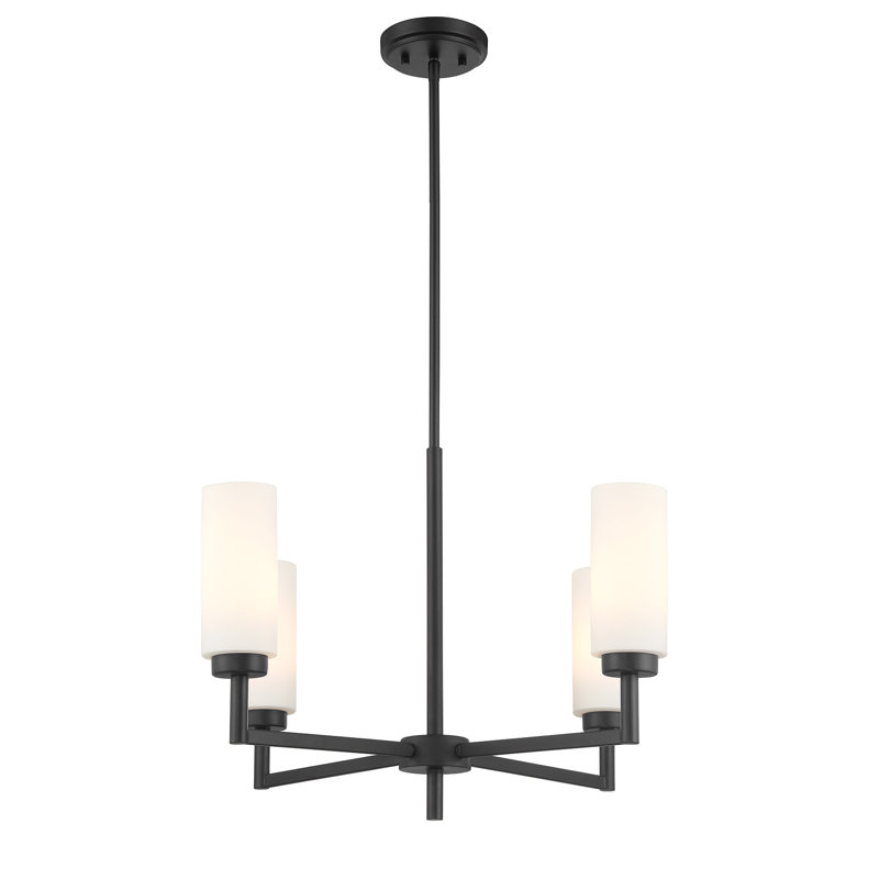 Lustre 4 lumières Oreane, Noir mat