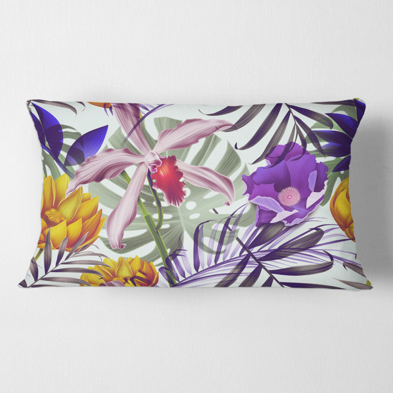 Housse de coussin rectangulaire et insert Tropical Flowers