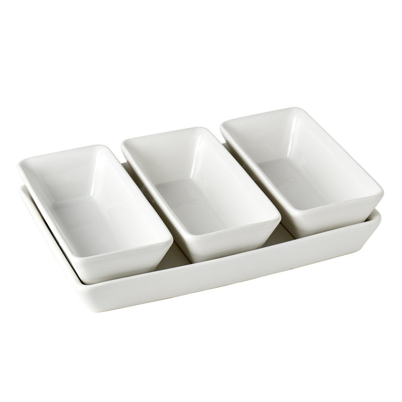 Denmark Tools for Cooks White 4-piece Rectangular Ceramic Serving Set