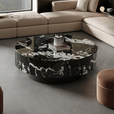 Modern simple round marble coffee table