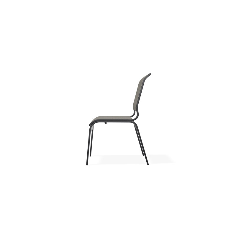 Aruba II Outdoor Dining Chair, Smoke, Black