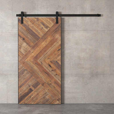 Malibu 40'' x 83'' Solid Wood Flush without Installation Hardware Kit Barn Door