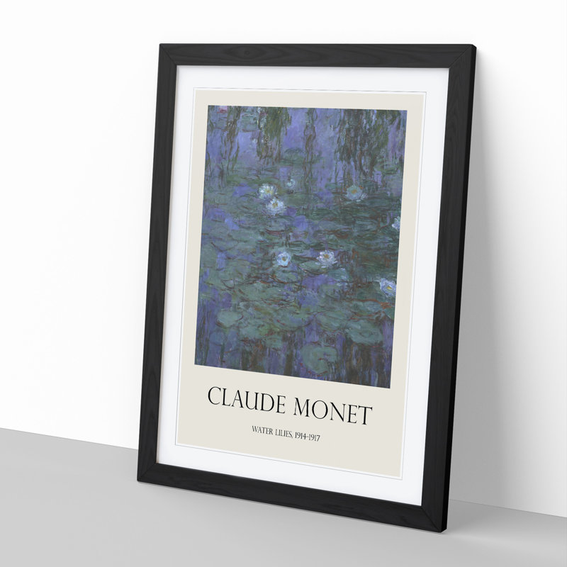 Water Lilies Lily Pond Vol.13 by Claude Monet - Picture Frame Art Prints, 65cm H x 48cm W x 2cm D, Black Framed