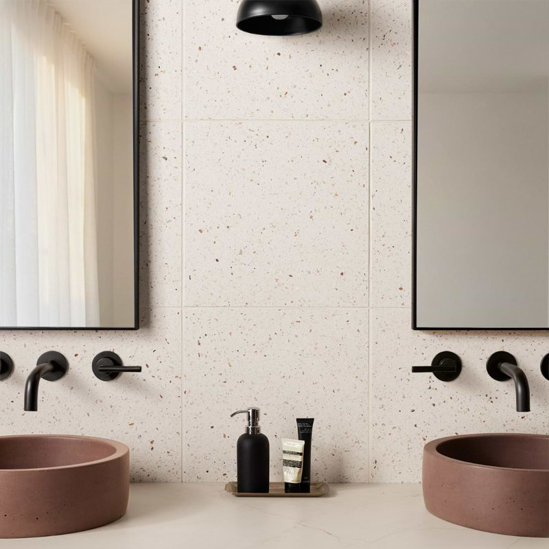 True Terrazzo 16x16 Polished Terrazzo Tile, Kashmir Beige