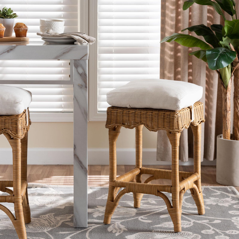 Tabouret de comptoir en rotin H 24 po Muy Boho, Tabouret de comptoir (siège d'une hauteur de 24 p