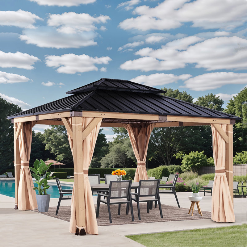 12,5 pi L 11 pi. D Pavillon de jardin en acier