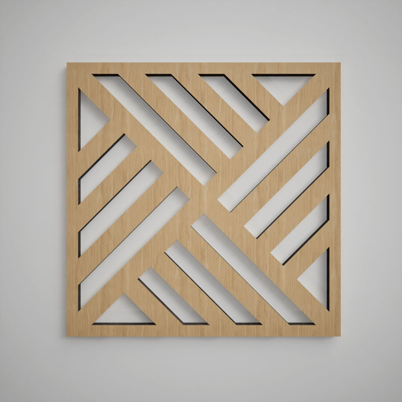 Petits panneaux muraux décoratifs en bois Allen, petit, l 11 3/8 po x H 11 3/8 po x T 3/8 po, chêne blanc