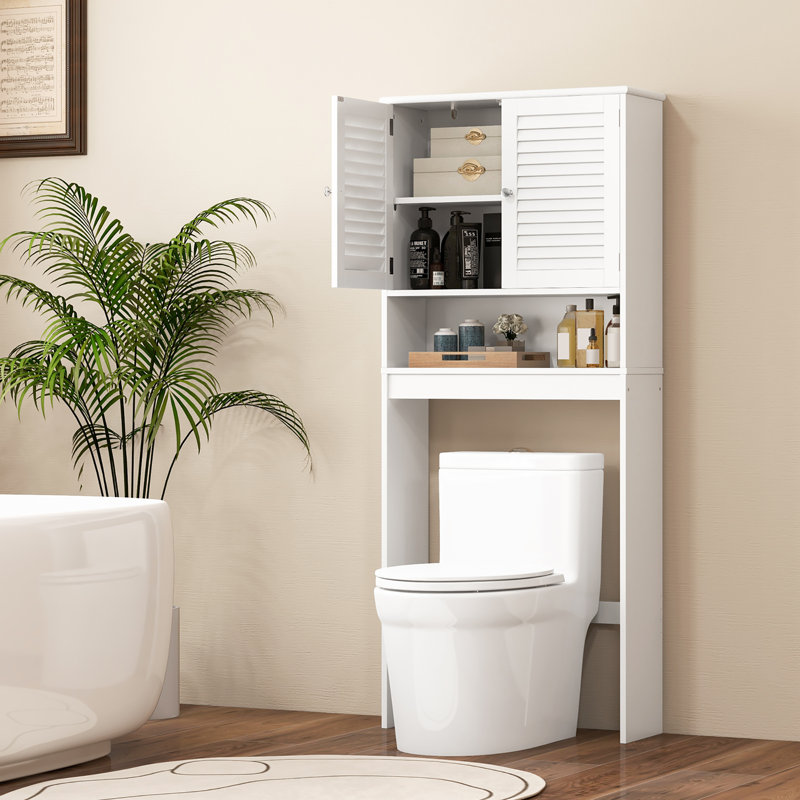 Rangement autoportant au-dessus de la toilette l 26 po x H 61,8 po x P 10 po Higbee, L 26 po x H 61,8 po x P 10 po