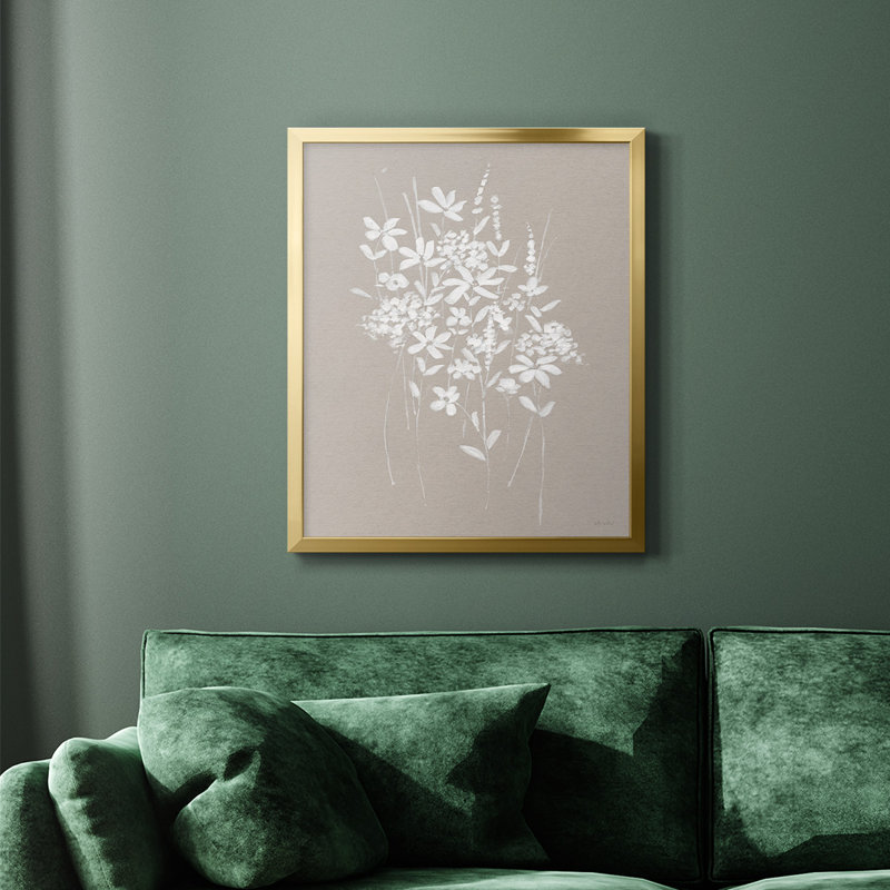 Delicate Botanicals I, toile encadrée de qualité supérieure - prête à être accrochée, Or, H 20 po x l 16 po