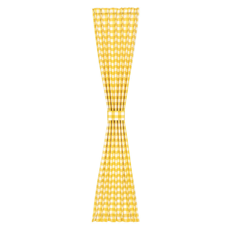 Panneau de rideau d'intérieur semi-transparent Janela, L 25 po x L 72 po, Jaune
